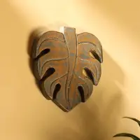 Панно "Лист" дерево 12х13х1 см, цв. коричневый