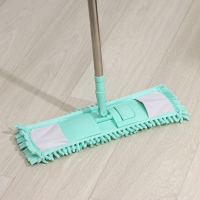Швабра для мытья пола плоская Доляна, насадка из микрофибры букля 42&times;12 см, телескопическая стальная ручка 80(130) см