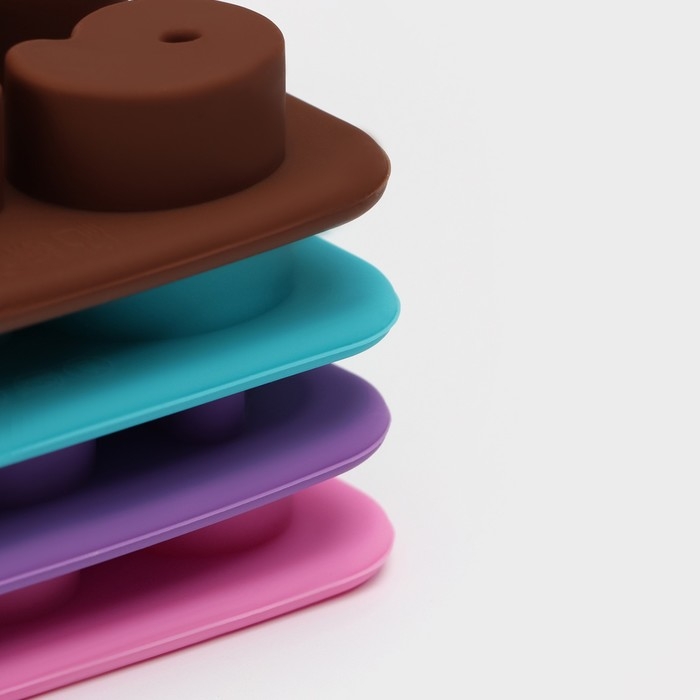 Форма для кондитерских украшений Доляна &laquo;Цифры&raquo;, силикон, 16&times;16&times;2 см, 20 ячеек (2,9&times;2,2 см), цвет МИКС