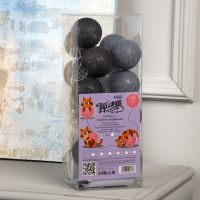 Гирлянда &laquo;Нить&raquo; 5 м с насадками &laquo;Клубки кофейные&raquo;, IP20, прозрачная нить, 20 LED, свечение белое, 220 В