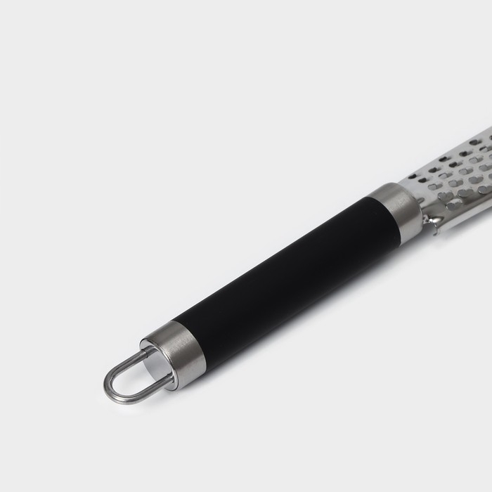 Тёрка для сыра Доляна Venus, 35,5&times;8 см, с ручкой, цвет чёрный