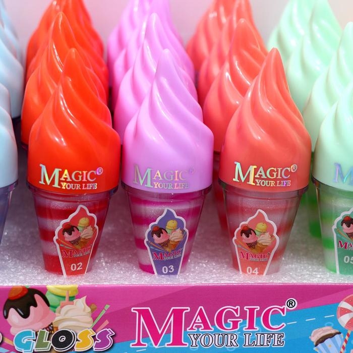 Блеск для губ &laquo;Мороженое&raquo;, микс цветов и ароматов