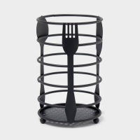 Сушилка для столовых приборов Доляна, 10,5&times;10,5&times;16 см, чёрная