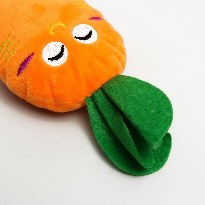 Игрушка для собак &laquo;Морковка&raquo; с пищалкой, 18 см, оранжевая