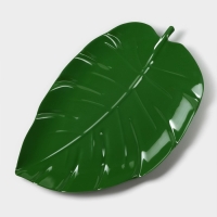 Блюдо для подачи &laquo;Лист&raquo;, 37,5&times;23,5&times;2 см, цвет зелёный