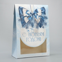 Коробка подарочная новогодняя складная &laquo;Снежный шар&raquo;, 15 х 7 х 22 см, Новый год