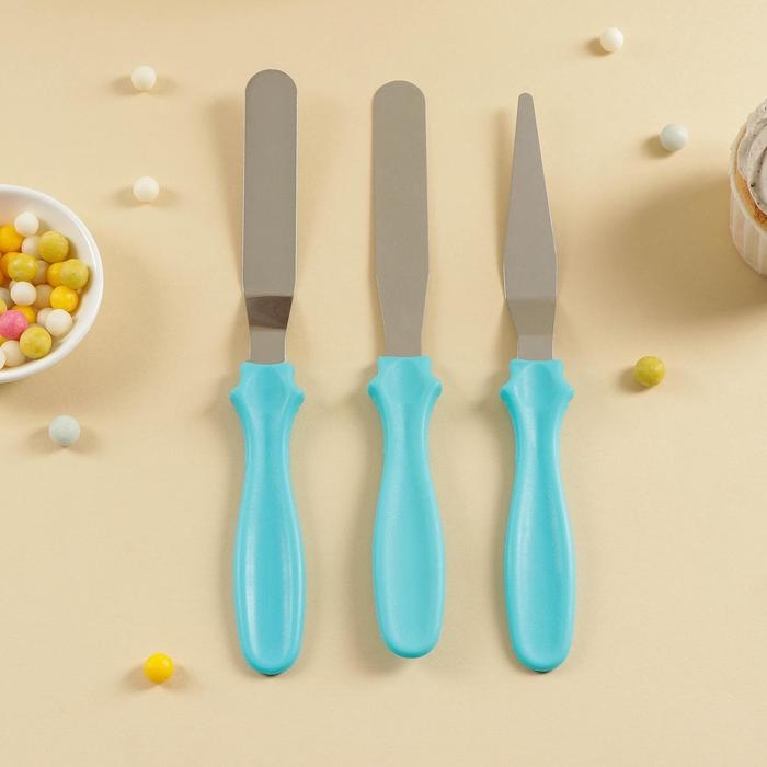 Набор лопаток кондитерских &laquo;Ночь&raquo;, 23&times;8,5&times;2,5 см, 3 шт, цвет МИКС