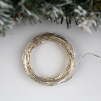 Гирлянда &laquo;Нить&raquo; 10 м роса, IP20, серебристая нить, 100 LED, свечение белое, 12 В