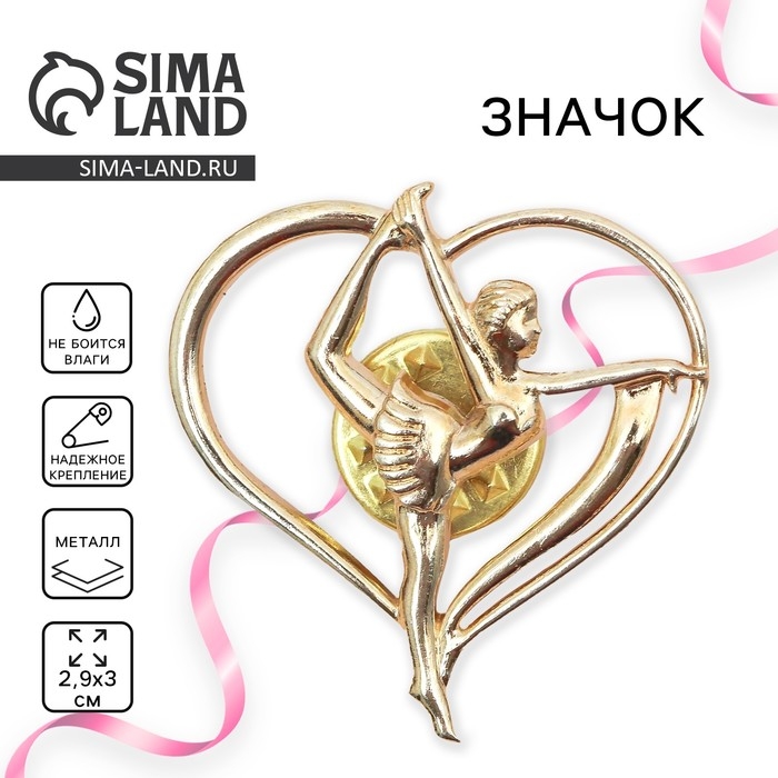 Значок спортивный для гимнастки &laquo;Гимнастика&raquo;, 2,9 х 3 см