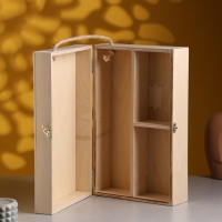 Подарочный ящик 34&times;21.5&times;10 см деревянный, с закрывающейся крышкой, с ручкой