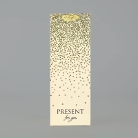 Пакет под бутылку &laquo;Подарок&raquo;, глиттер, 13 х 36 х 10 см
