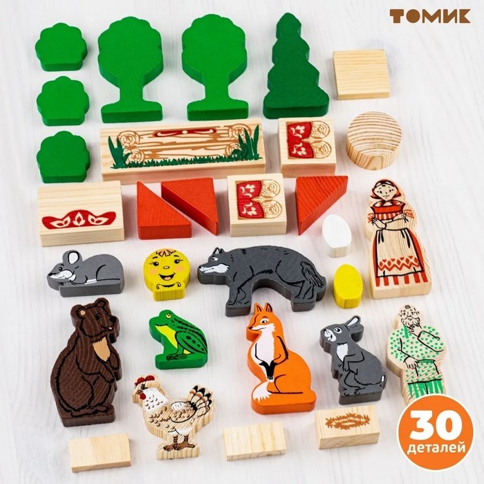 Конструктор &laquo;Первые сказки: Колобок, Курочка Ряба, Теремок&raquo;, 30 элементов