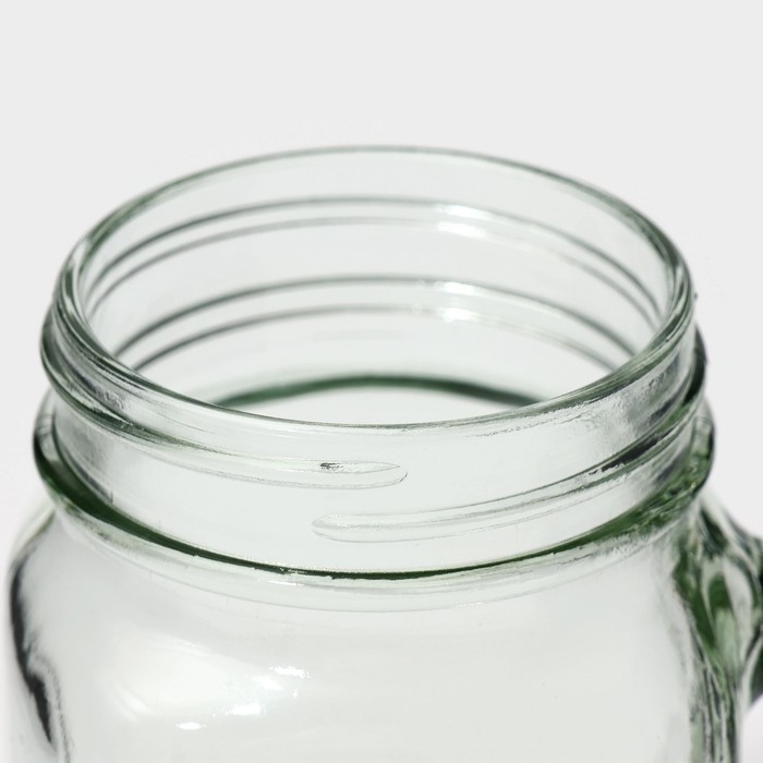 Кружка стеклянная с крышкой и трубочкой Доляна &laquo;Гладь&raquo;, 450 мл, 10&times;7,5&times;13 см, цвет МИКС