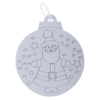 Ёлочное украшение под раскраску &laquo;Санта&raquo; 4 шт., кисть