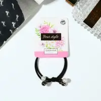 Резинка для волос "Валерия" бусины, 6 см, чёрный