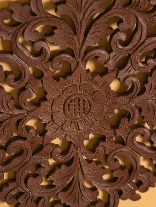 Панно "Цветочный орнамент" МДФ, 30х30х1 см, коричневый