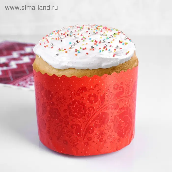 Форма бумажная для кулича &laquo;Красная Пасха&raquo;, 110&times;85 мм, МИКС