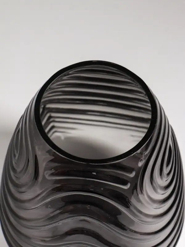 Ваза стекло настольная "Флер" 19,5х16 см, серый