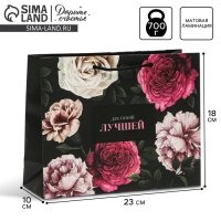 Пакет подарочный ламинированный горизонтальный, упаковка, &laquo;Для самой лучшей&raquo;, MS 23 х 18 х 8 см