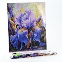 Алмазная мозаика с полным заполнением на холсте с подрамником &laquo;Ирисы&raquo;, 40 х 50 см