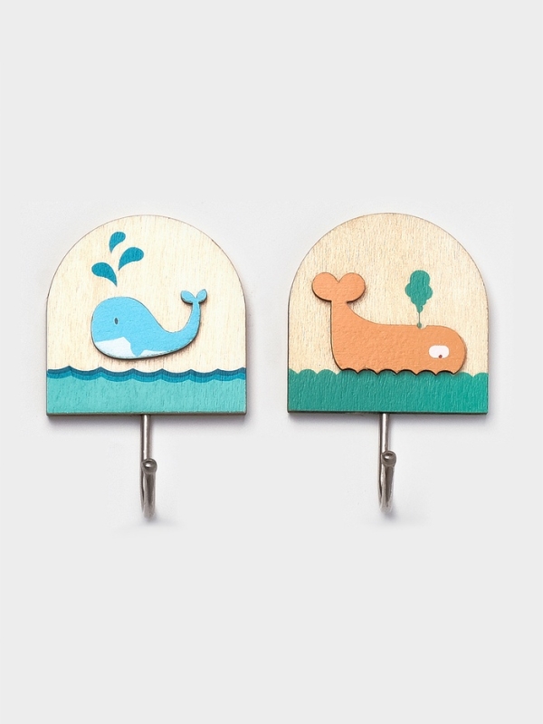 Набор самоклеящихся деревяных крючков "Wooden animals ", 2 шт 7,8х2,7х5,1 см