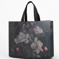 Сумка для покупок Цветы, 32*10*26. отд без молнии, черный