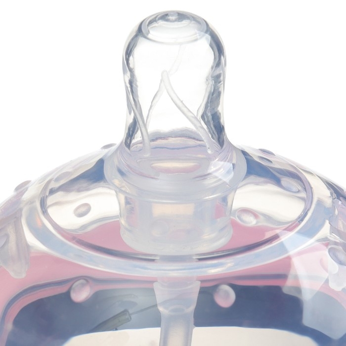 Бутылочка для кормления M&B, ШГ &Oslash;70мм, 150мл., с ручками, силиконовая колба, цвет розовый