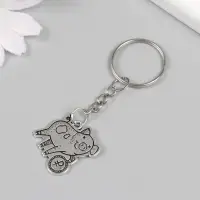 Брелок металл "Хрюшка с рублём" 2,4х2,5 см