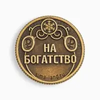 Монета новогодняя сувенирная &laquo;Богатства&raquo; акварель, латунь, диам 2.5см