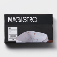 Блюдо фарфоровое для подачи с деревянной ручкой Magistro, 15&times;15 см, цвет белый