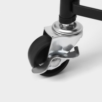 Этажерка напольная 3-х ярусная, 45,5&times;29,5&times;77,5 см, на колёсиках, цвет чёрный