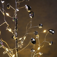 Светодиодный куст &laquo;Капли росы&raquo; 45 &times; 30 &times; 3 см, 20 LED, постоянное свечение, от батареек CR2032х2 (в комплекте), свечение тёплое белое