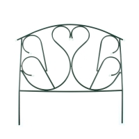 Ограждение декоративное, 69 &times; 410 см, 5 секций, с заглушками, металл, зелёное, &laquo;Лебедь&raquo;