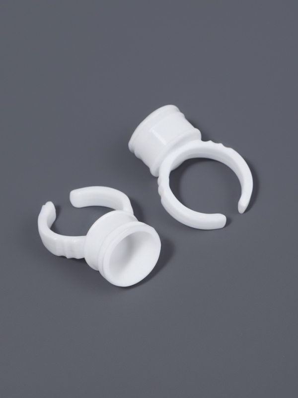 Кольца - лунки под клей для наращивания ресниц, набор - 50 шт, цвет белый