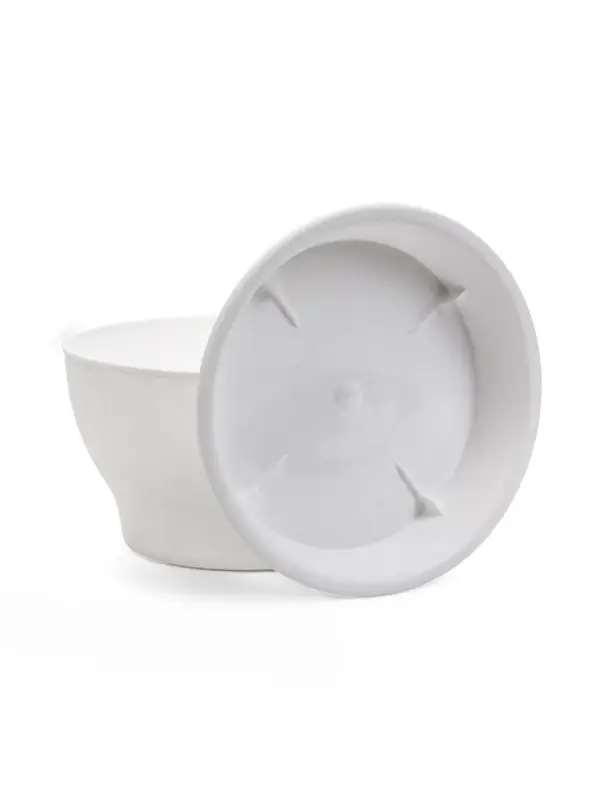 Горшок для цветов с поддоном 0,8 л d14 см h8 см "Фиалочка" белый