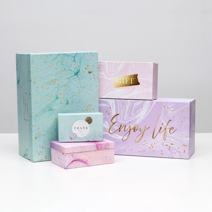 Набор коробок 15 в 1, упаковка подарочная, &laquo;Текстурный&raquo;, 12 х 6.5 х 4 см - 46.5 х 30 х 17.5 см