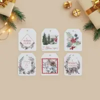 Шильдик на подарок Happy new year, набор 6 штук, 16 х 24 см