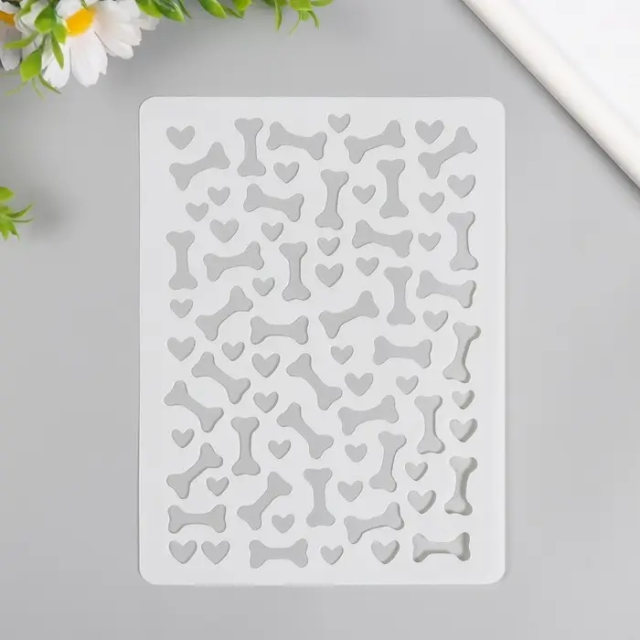 Трафарет фоновый пластик "Кости" 15х20 см