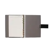 Органайзер на кольцах, А5, с хлястиком, 80л, линия, к/зам, Черный