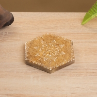 Подставка под горячее (набор 4 шт) "Пряник" дерево манго 15х13х5 см