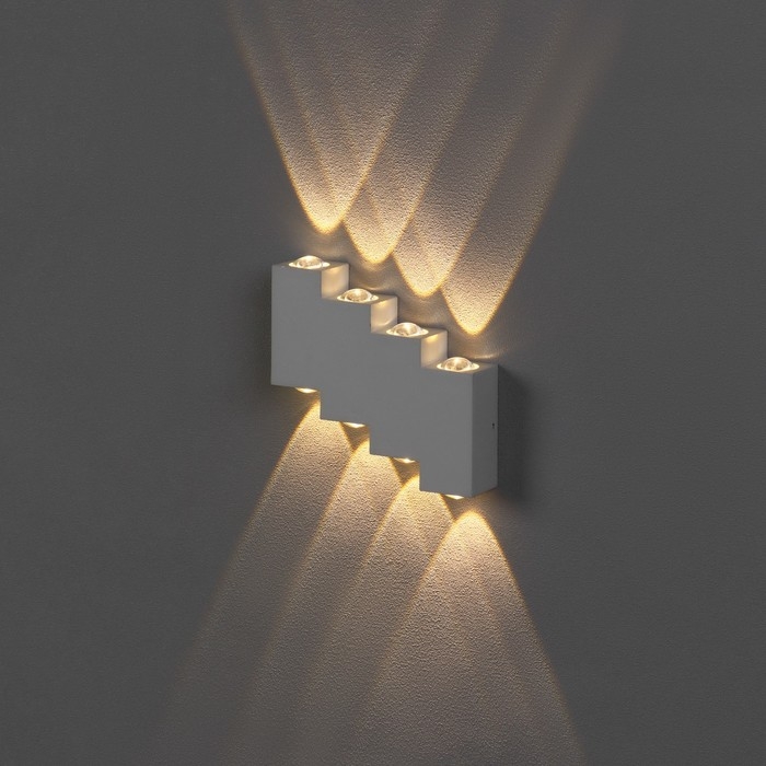 Светильник фасадный &laquo;Луч&raquo;, FSD-012, 8 Вт, 3000К, 4 луча, IP65, 220 В, металл, белый