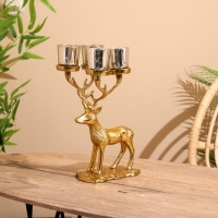 Подсвечник на 4 свечи "Олень" алюминий 18х20х35 см