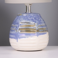 Лампа настольная "Рэндзи" 1х40Вт Е14 синий/белый 13х13х25см