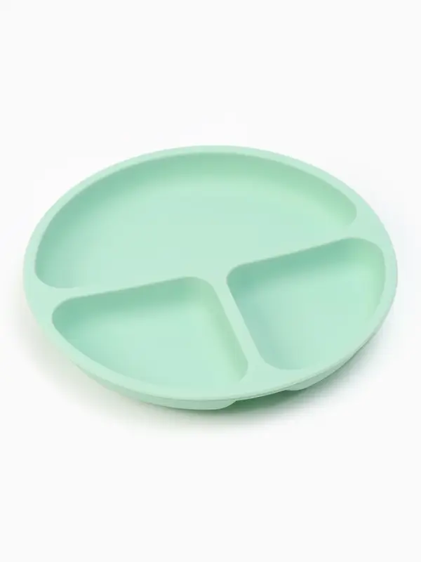 Тарелка детская секционная с ложкой и вилкой, 3 секции, бирюзовый, Mum&Baby