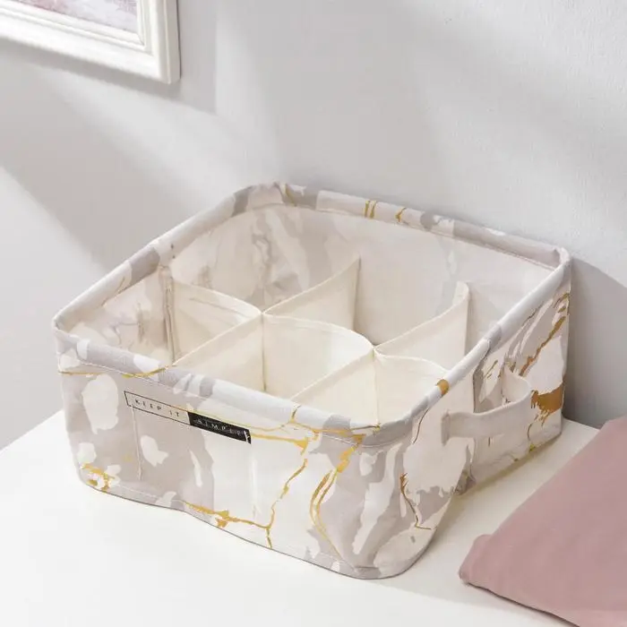 Органайзер для хранения Доляна &laquo;Мрамор&raquo;, 6 отделений, 28,5&times;28,5&times;12 см, цвет серый