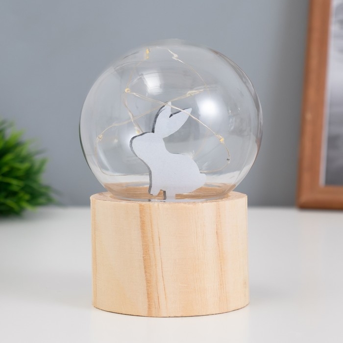 Ночник &laquo;Шар-заяц&raquo; LED 3хAG10 шар 8см 6,5х6,5х11,5см