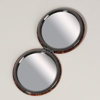 Зеркало складное &laquo;Орнамент&raquo;, d = 7,2 см, с увеличением, цвет коричневый/оранжевый