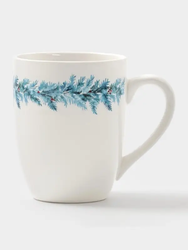 Кружка новогодняя Доляна &laquo;Зимний вечер&raquo;, 300 мл, фарфор, белая