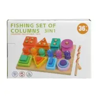 Детская деревянная пирамидка сортер с удочкой