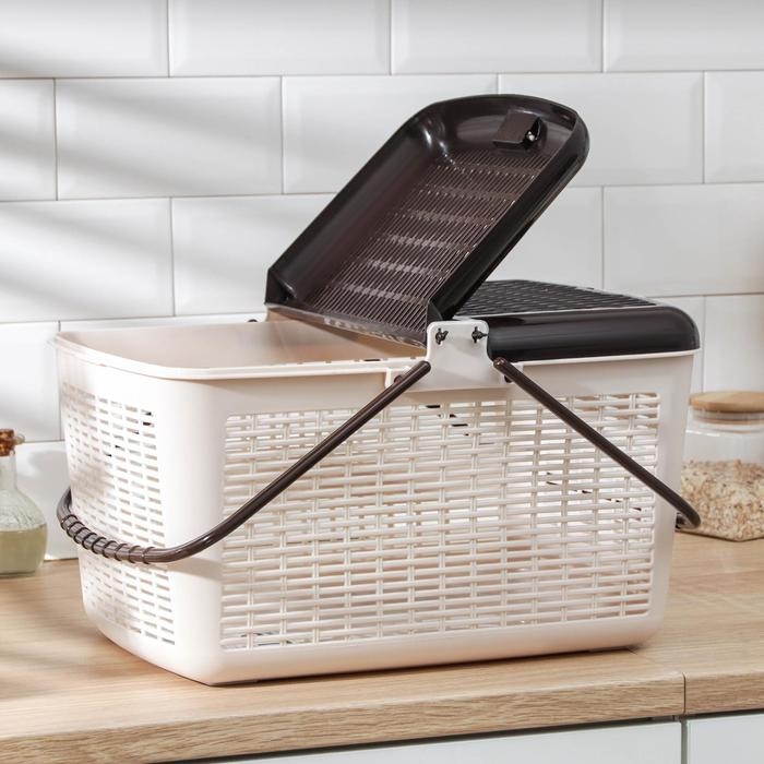 Корзина для пикника, 45&times;30&times;24 см, цвет светло-коричневый